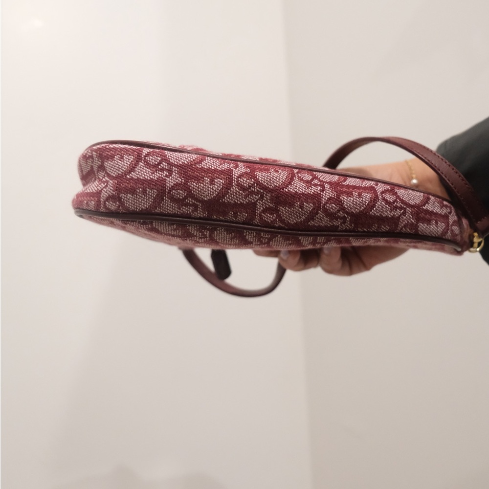 Dior Maroon Monogram Saddle Shoulder Bag - Picture 5 of 11